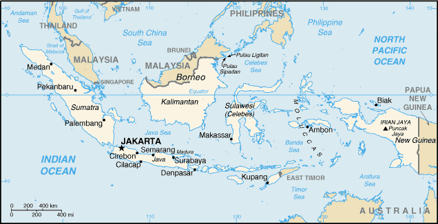 Mápa Indonésie