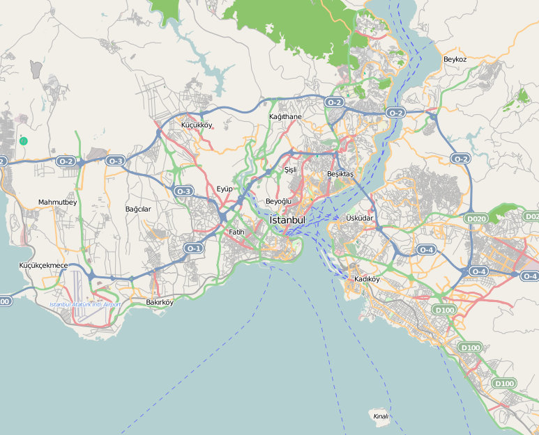 Mapa města Istanbul