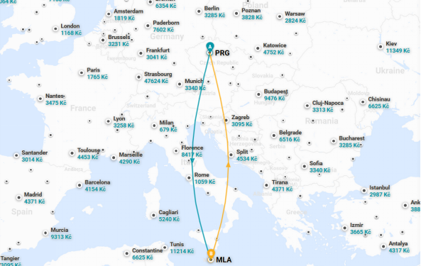 Malta trasa letu