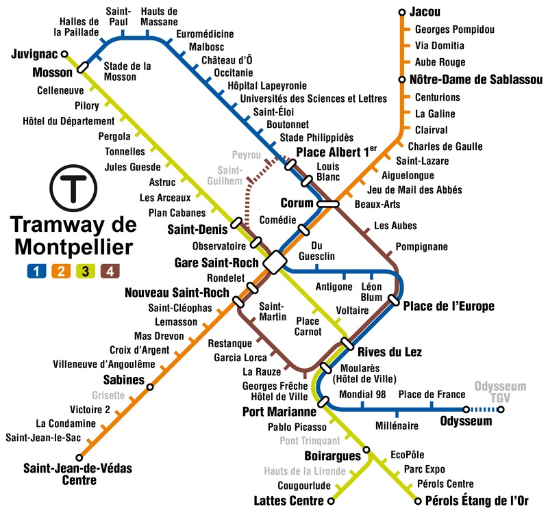 Montpellier Tramway Map vs True Geometry [OC] : r/dataisbeautiful