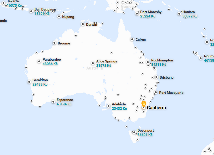 Mapa Canberra