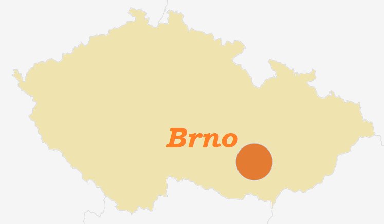 Poloha Brna na mapě ČR