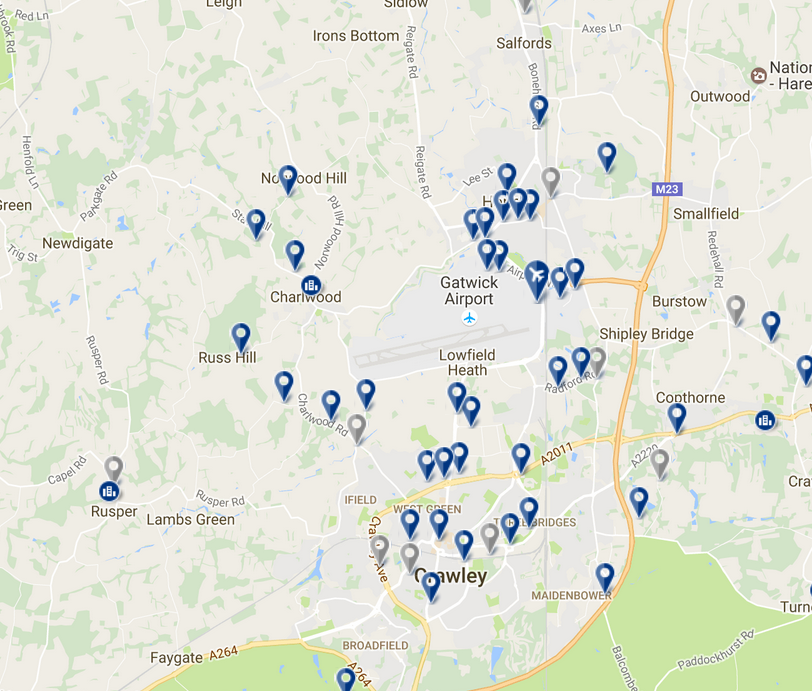 Gatwick mapa