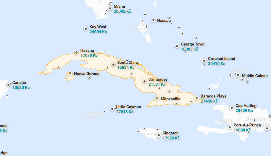 Kuba - mapa
