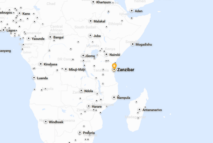 Zanzibar - mapa