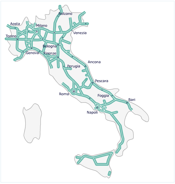 Mapa zpoplatněných úseků