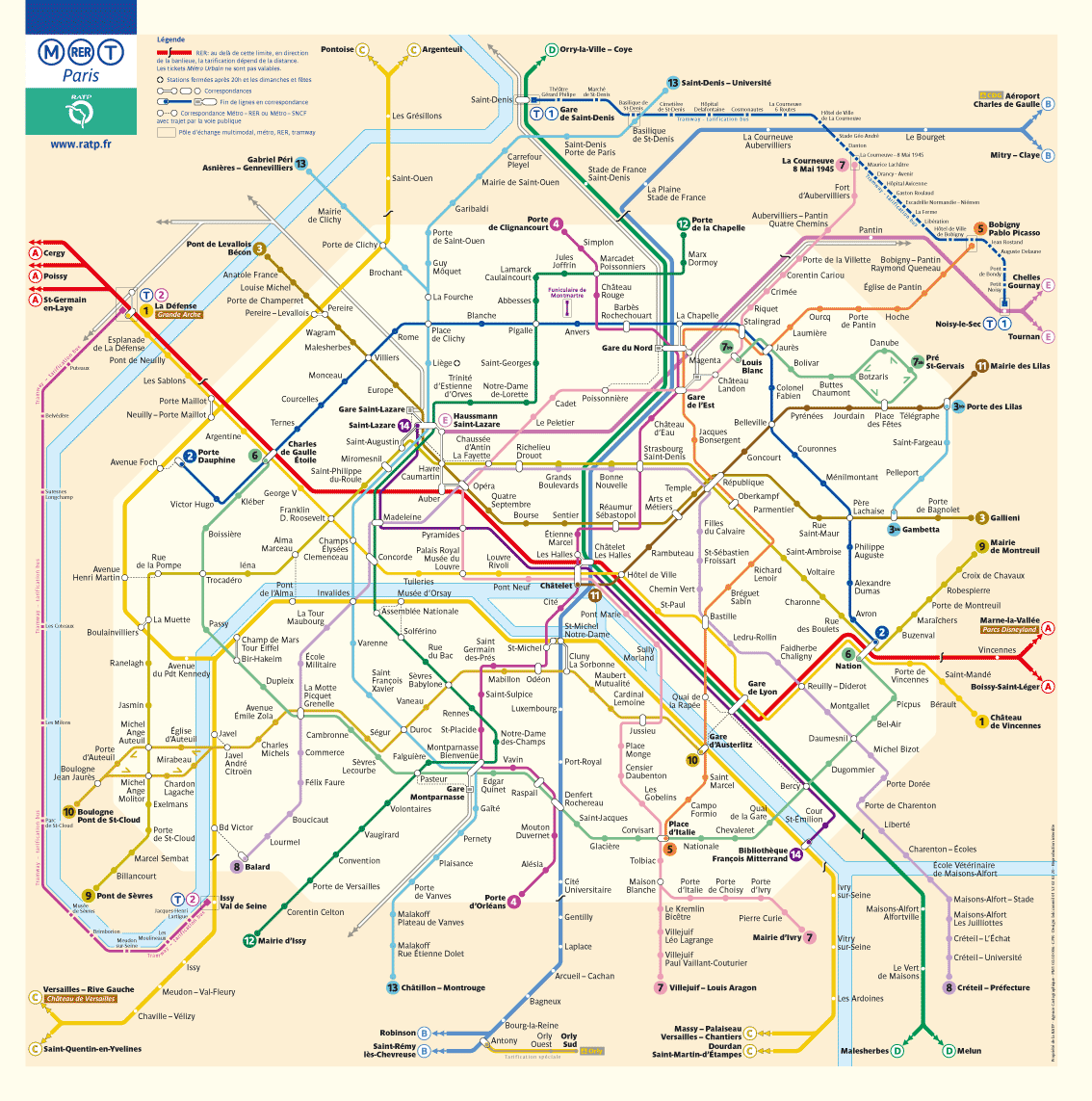 Mapka pařížského metra